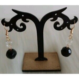 Boho Black Round Earrings Fashion Drop Dangle Women's  Fashion Jewelry NIP